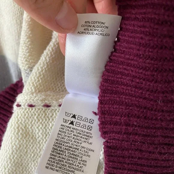 Lucky Brand Womens Sweater Relaxed Fit Ribbed Size XXL Knit Pullover Stripe - Picture 11 of 11